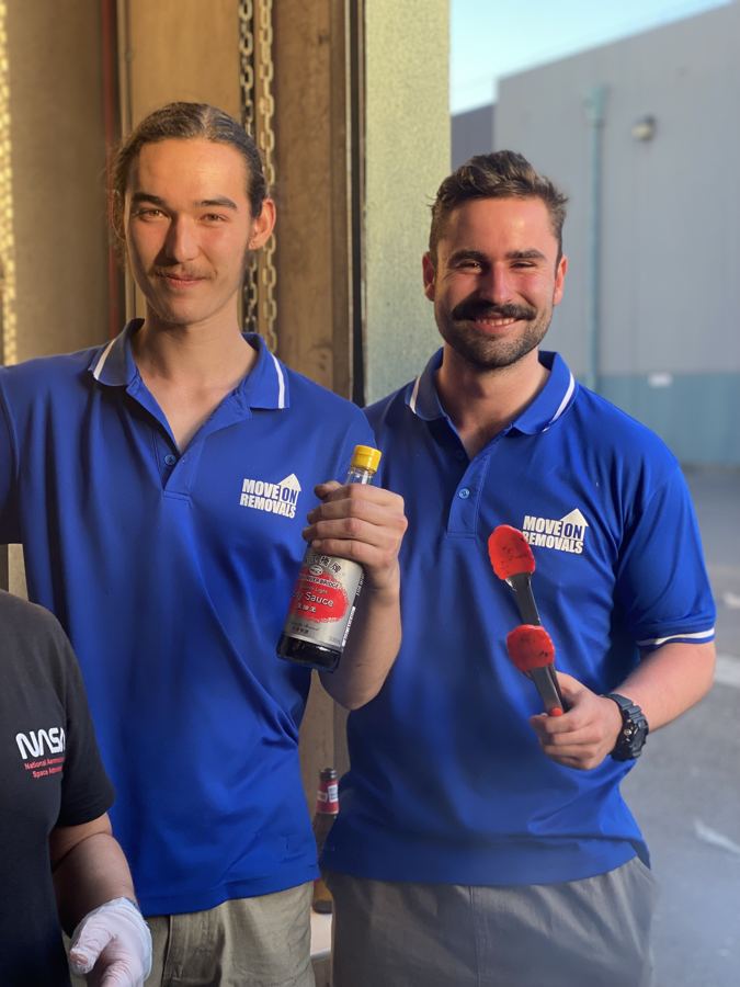 Two Move On Removals team members after a day's work