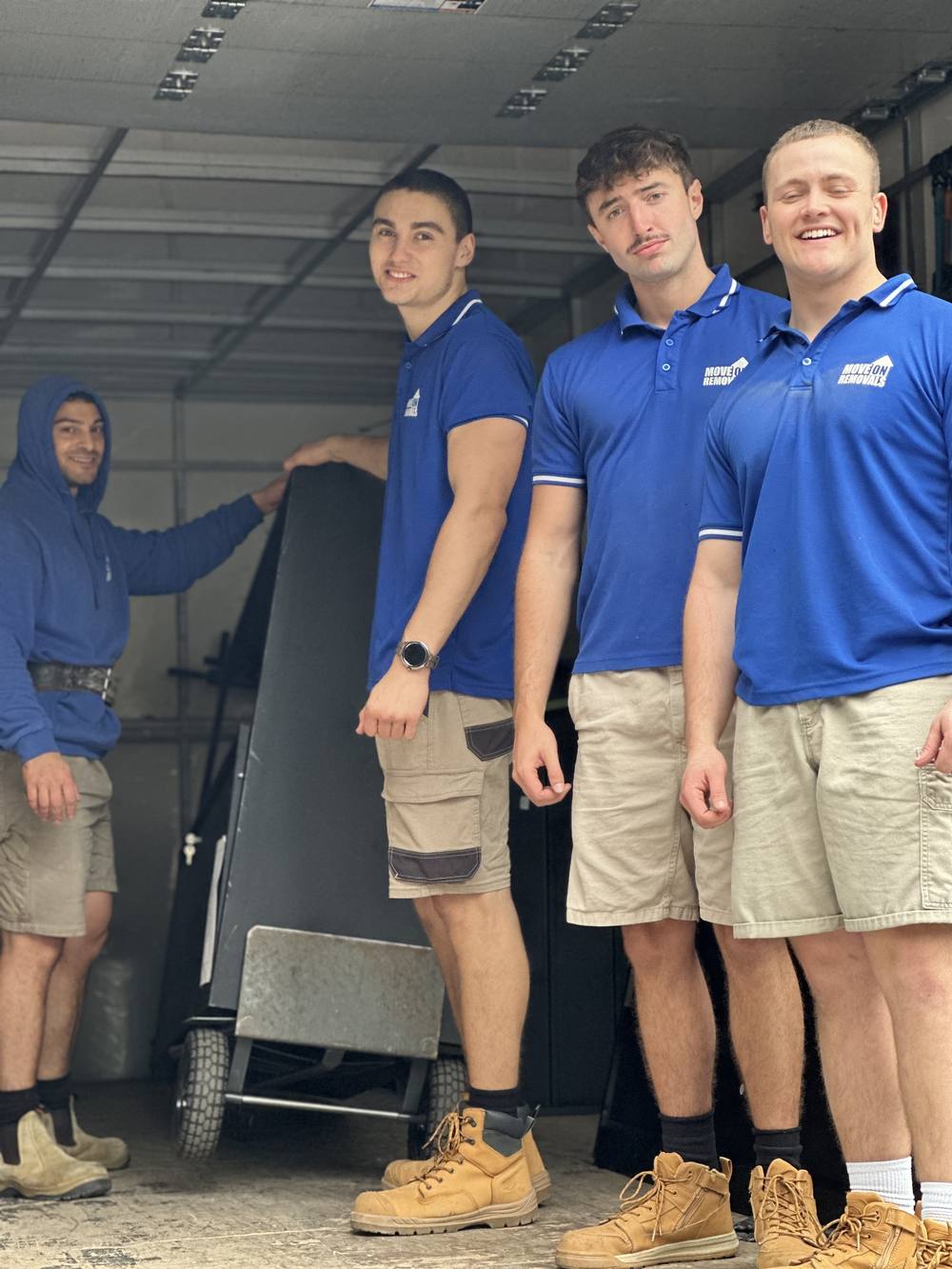 Move On Removals team inside the truck