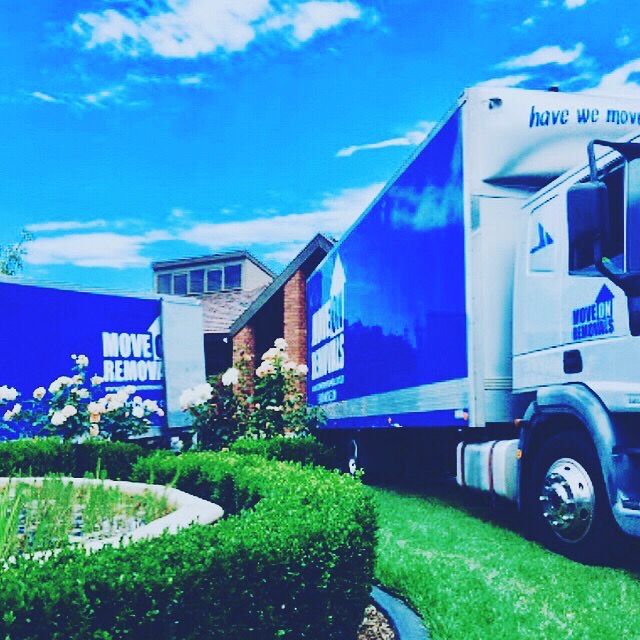 Move On Removals trucks on a Melbourne moving day